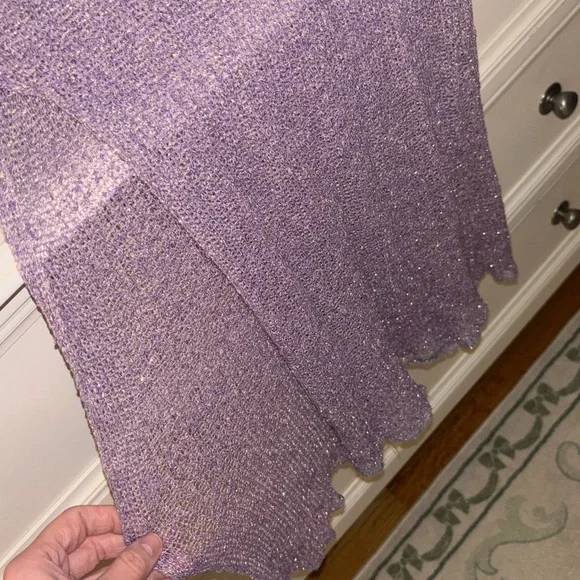 Vintage Lavender Metallic Knit Swim Coverup - Picture 6 of 6
